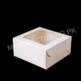 White cake box 8.5" x 8.5" x 4" inches for cakes/tarts