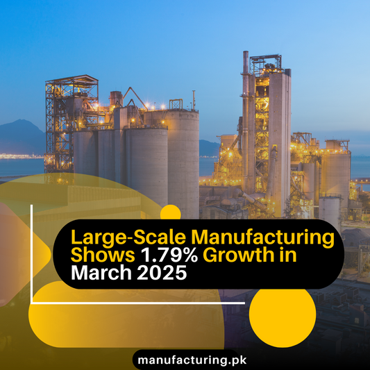 🏭 Pakistan’s Large-Scale Manufacturing Shows Modest Recovery: 1.79% Growth in March 2025