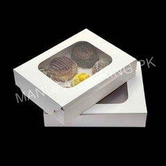 White 6 donut box 12" x 9" x 2.5" inches