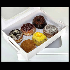 White 6 donut box 12" x 9" x 2.5" inches