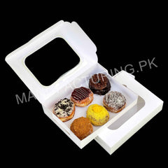 White 6 donut box 12" x 9" x 2.5" inches