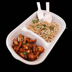 1000ml Bagasse 2 compartment bowl